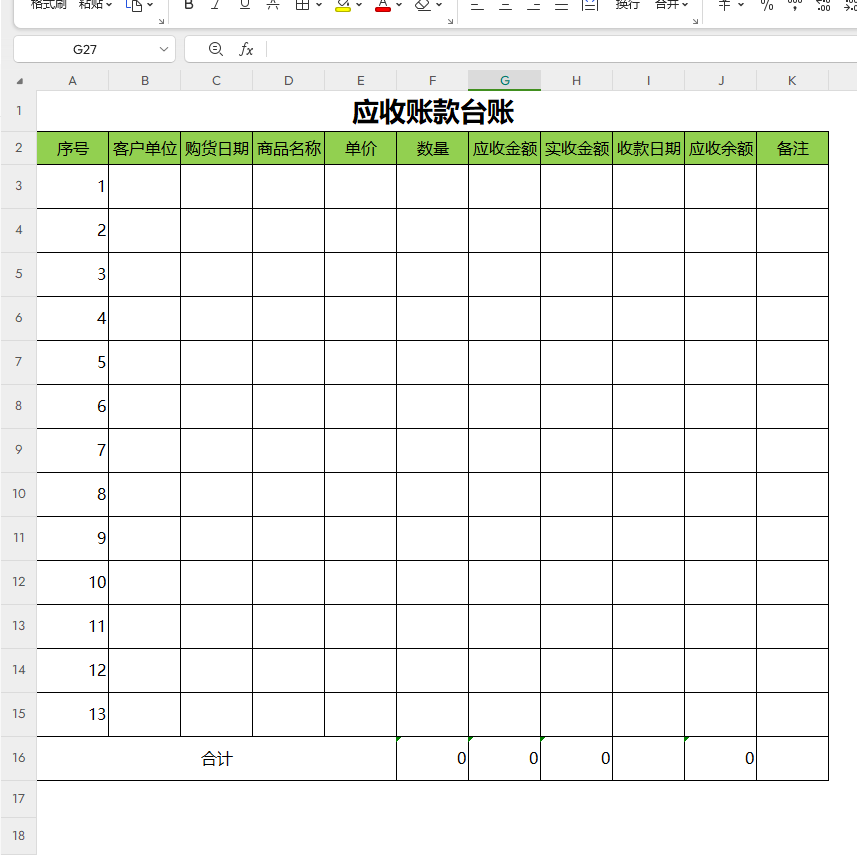 财务常用超全台账表格财务状况变化清晰明了可直接套用