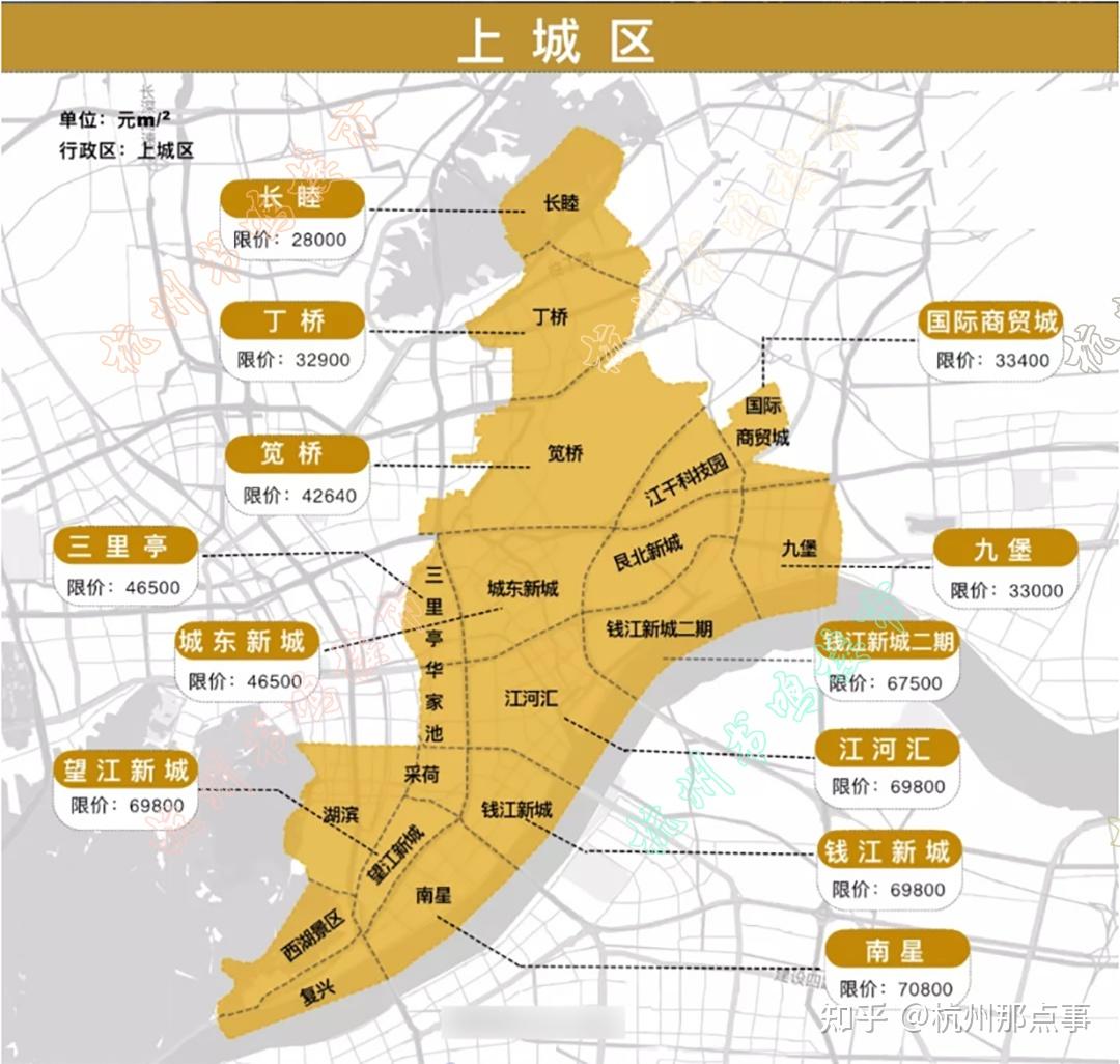 2023年杭州市各区板块限价地图 - 知乎