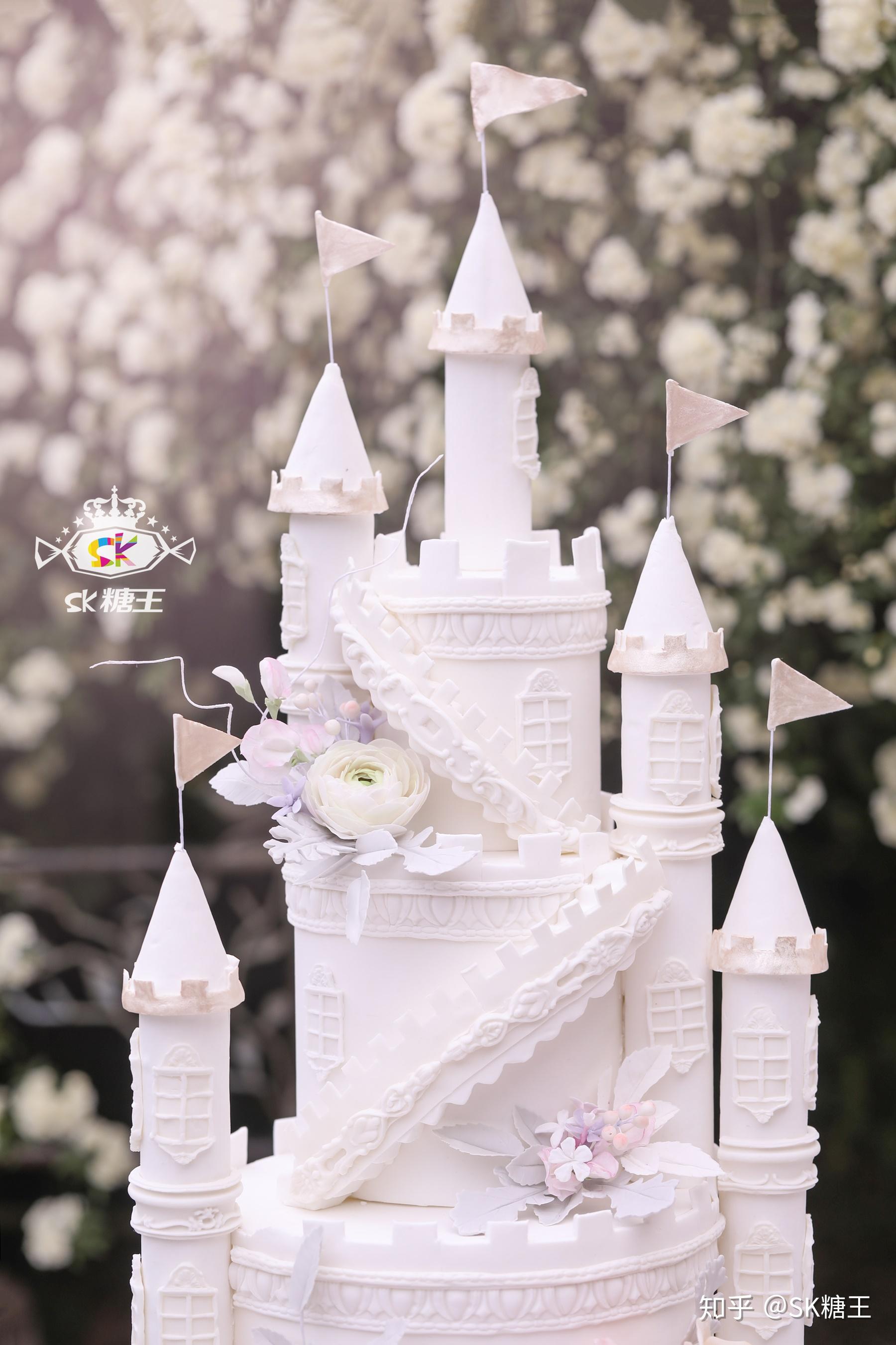 sk糖王翻糖城堡宫殿的蛋糕你舍得切吗