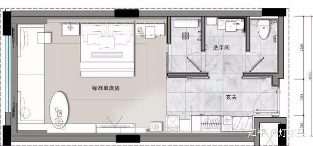 酒店客房刀把型式的卫生间有几十种平面方案你了解吗