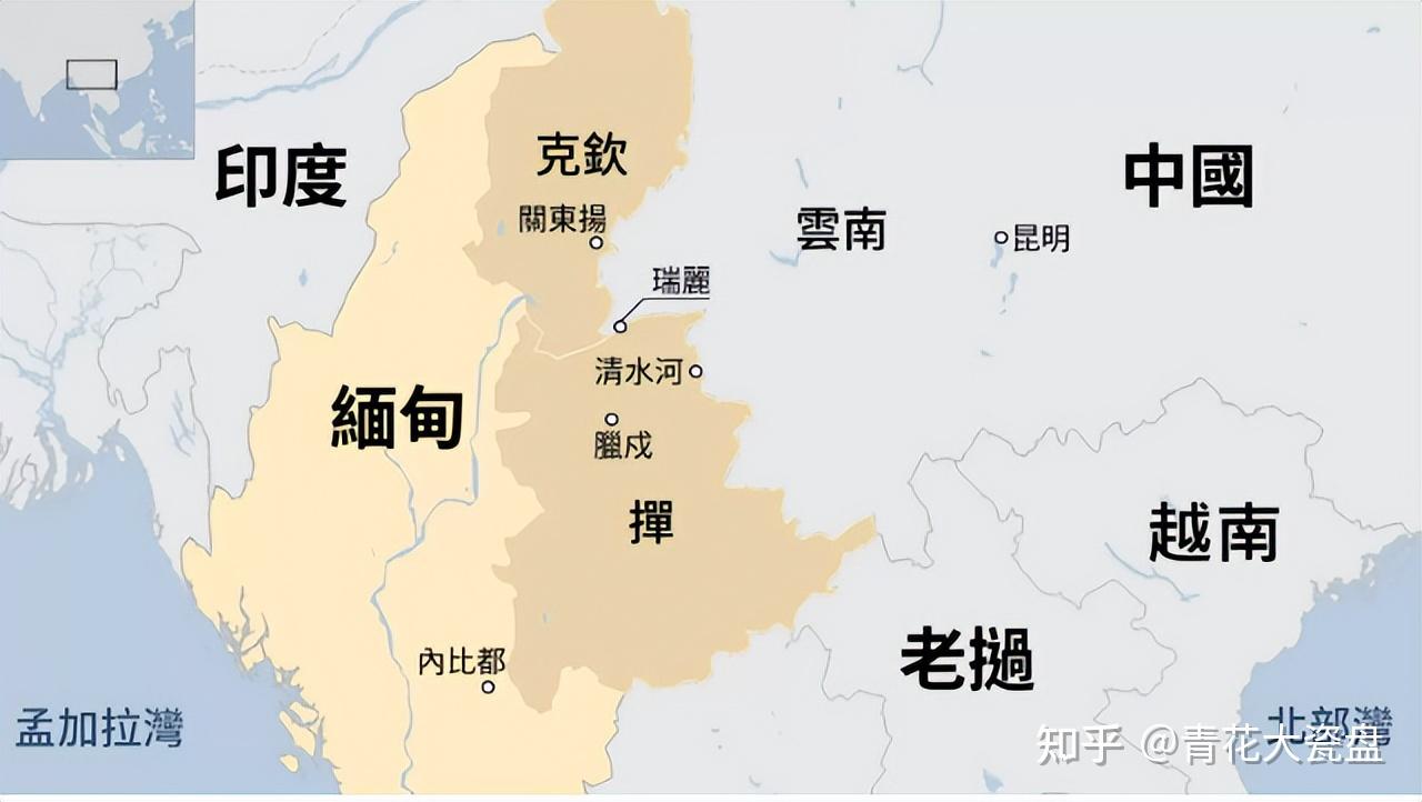 缅甸北部地图图片