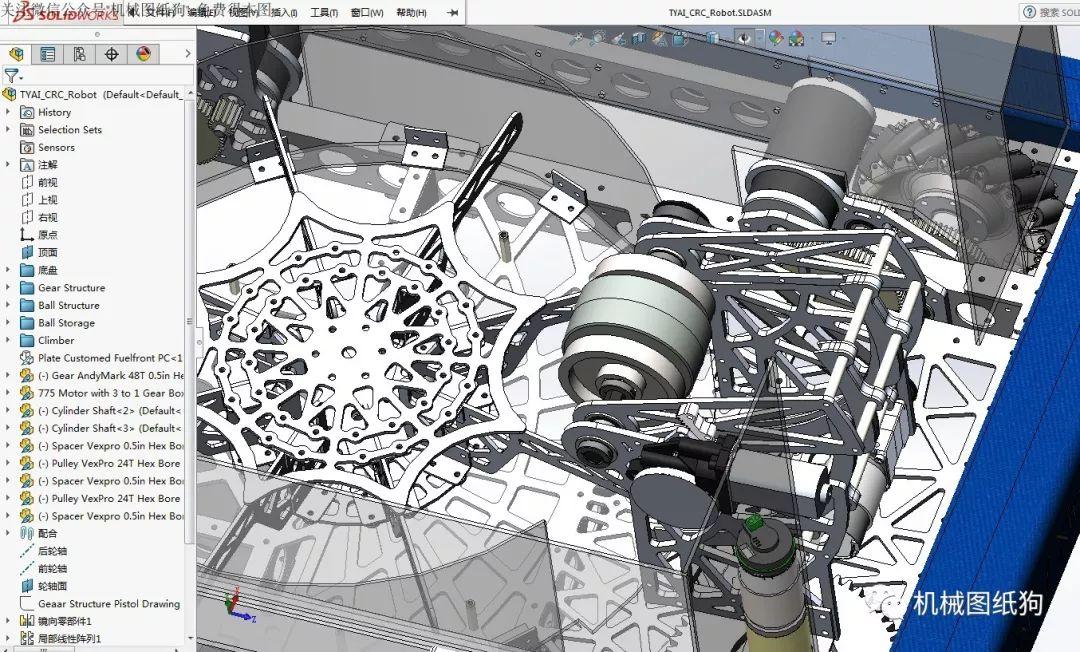 機器人tyai2017frc麥克納姆輪機器人車3d模型