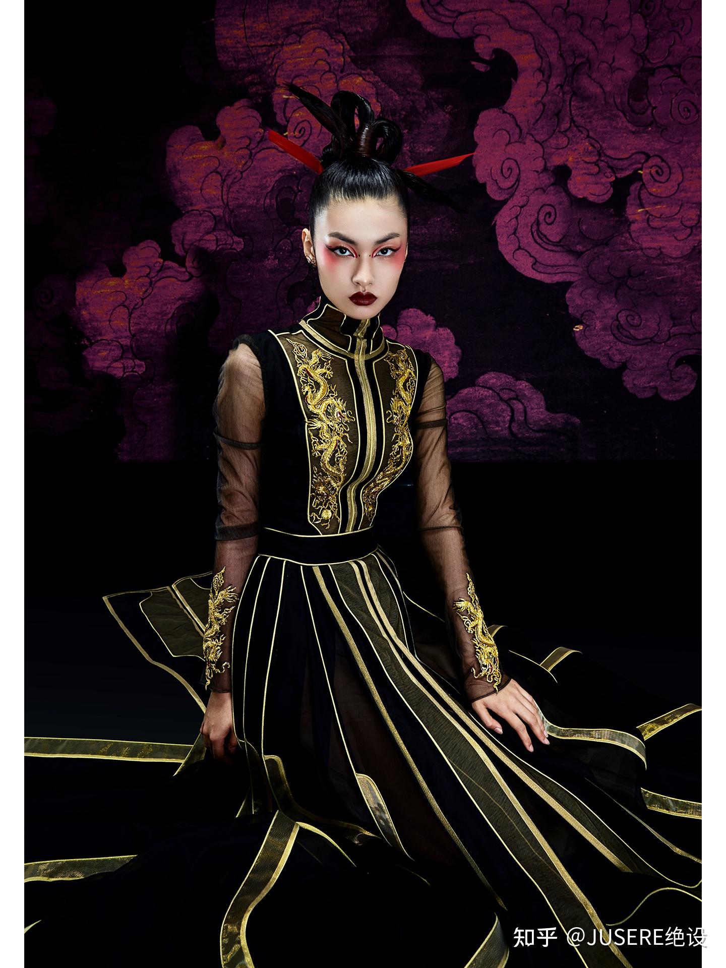 天玺分享中式礼服演绎雅酷国潮新风尚