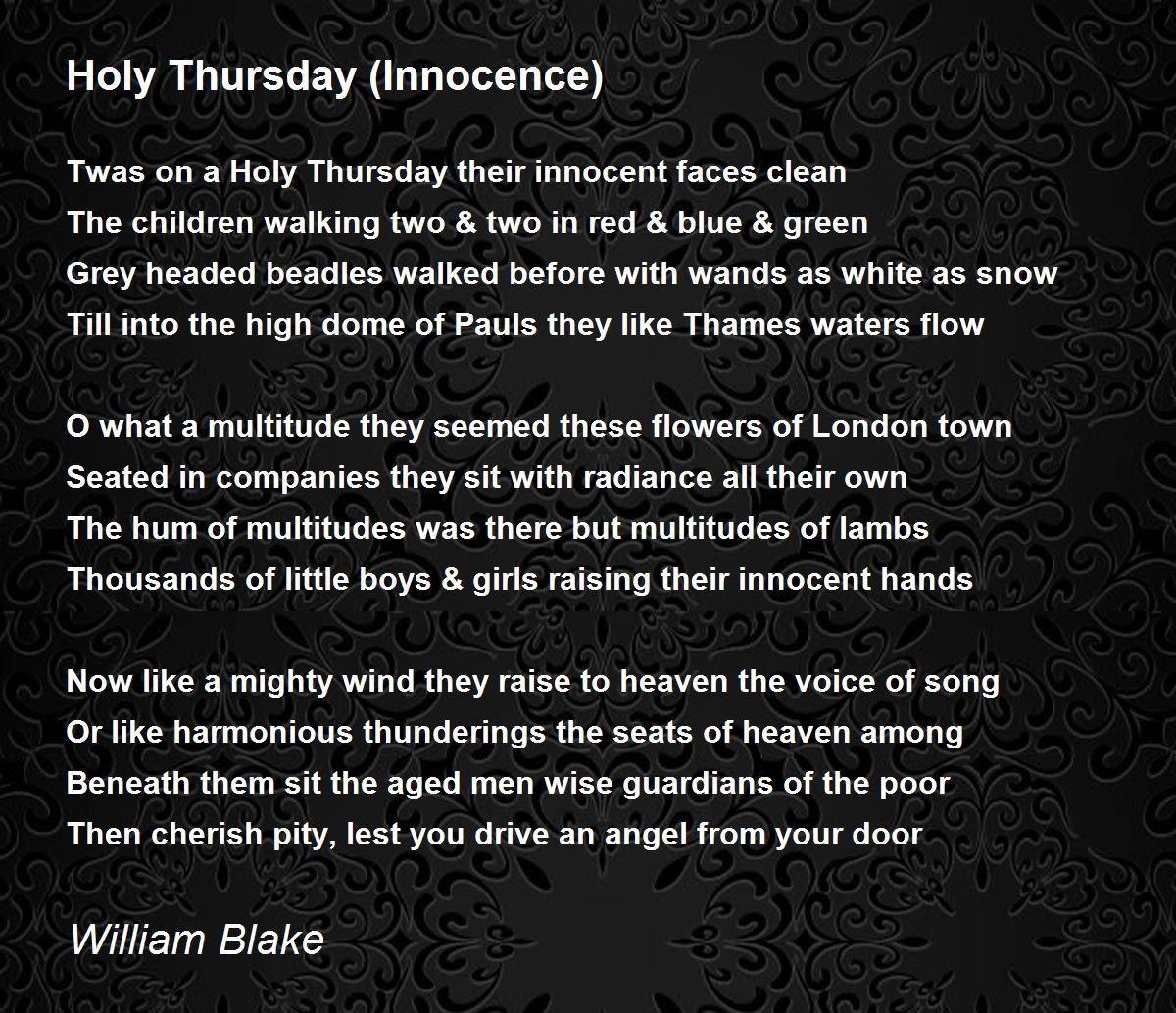 William Blake(威廉·布莱克)《Holy Thursday (Songs of Innocence)》《神圣星期四(天真之歌 ...
