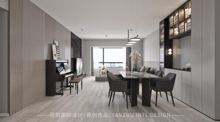 130㎡现代风| 以黑白灰为主色调 |简单大气|客厅做护墙板隐形门设计 - 知乎