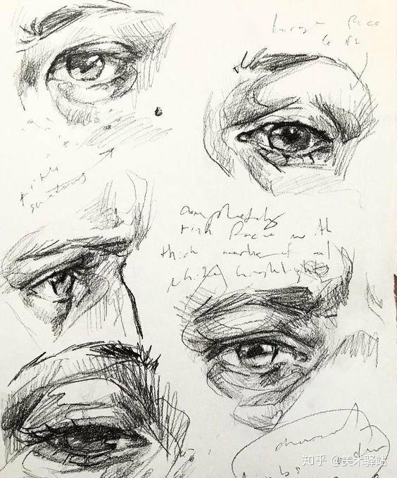 快手收藏好多种风格素描眼睛素材