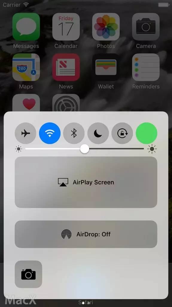 ios10控制栏有移动数据开关了