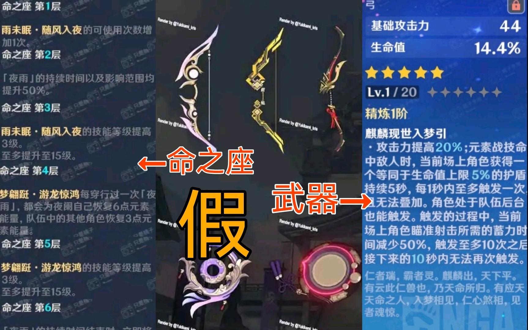 原神资讯夜阑天赋命之座辟谣新武器麒麟弓介绍