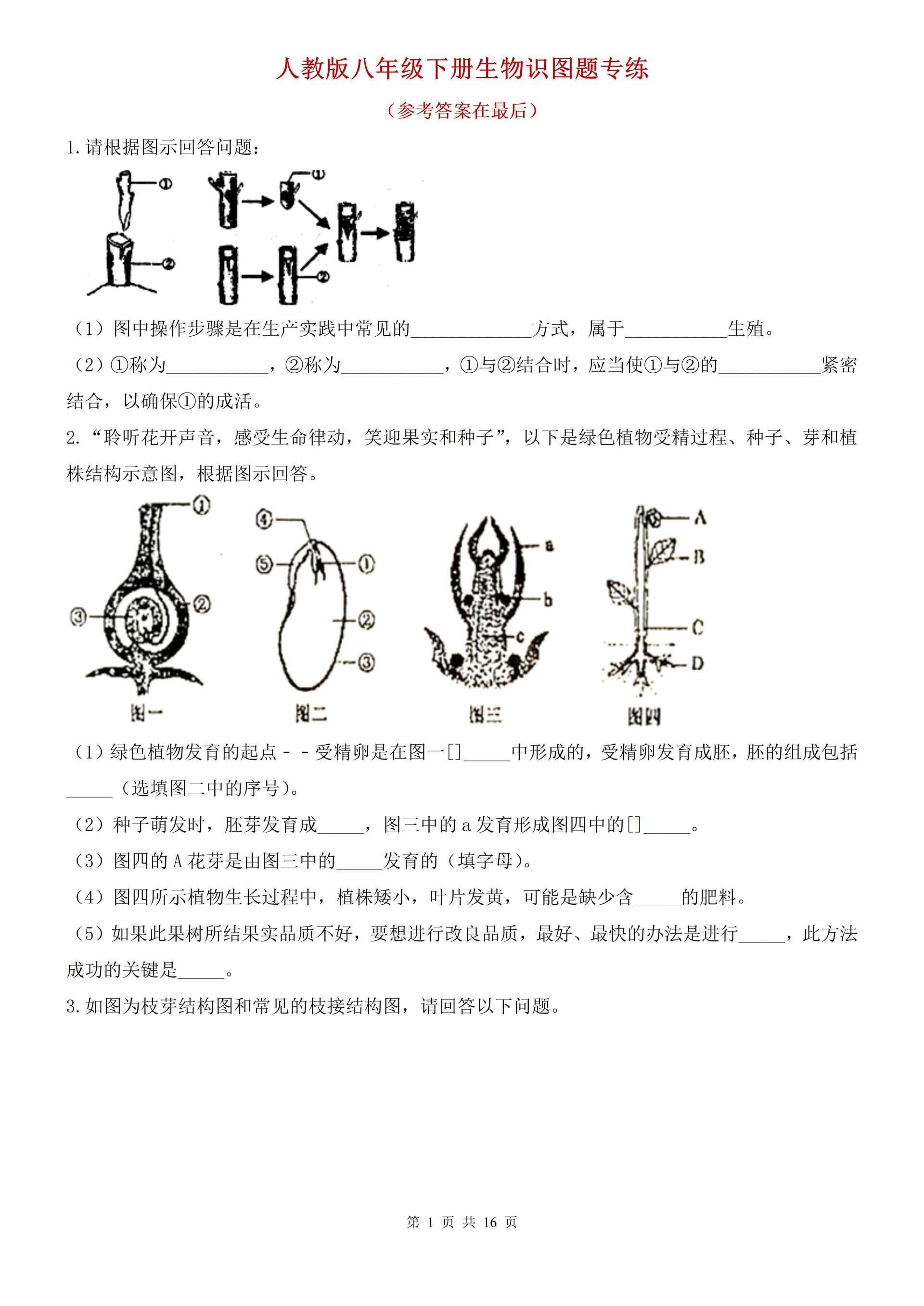 生物中考必考图题图片