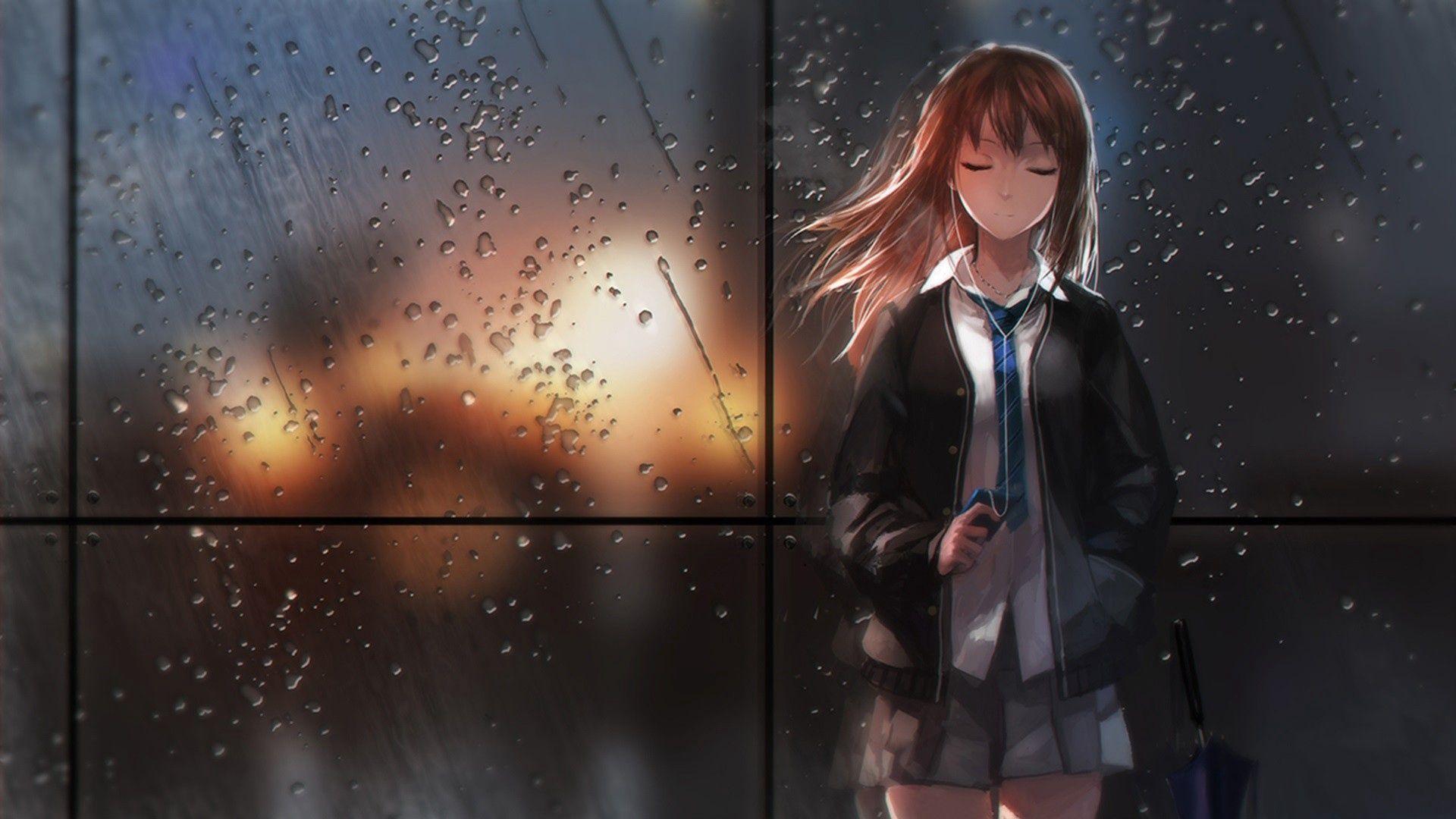 二次元雨天系列少女图片 - 哔哩哔哩