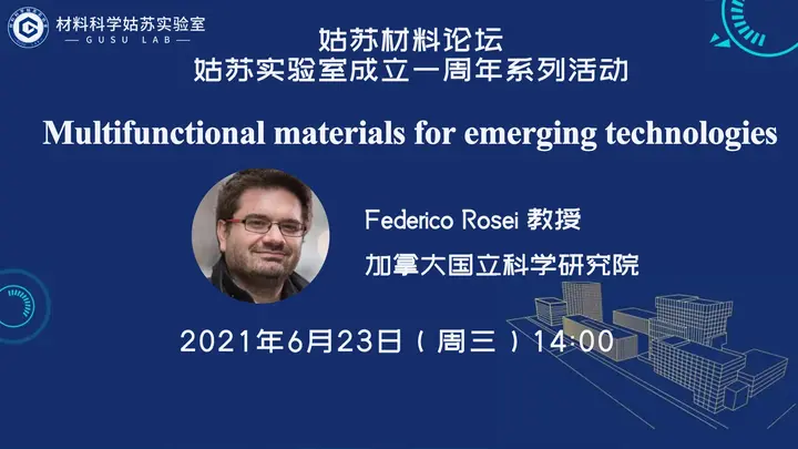 【直播】【姑苏材料论坛】三院院士Federico Rosei：面向未来科技的功能材料研究 - 知乎
