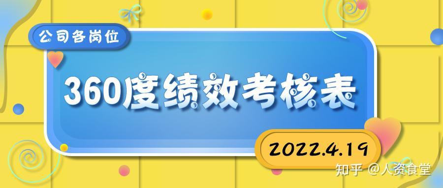2022公司各岗位360度绩效考核表 - 知乎