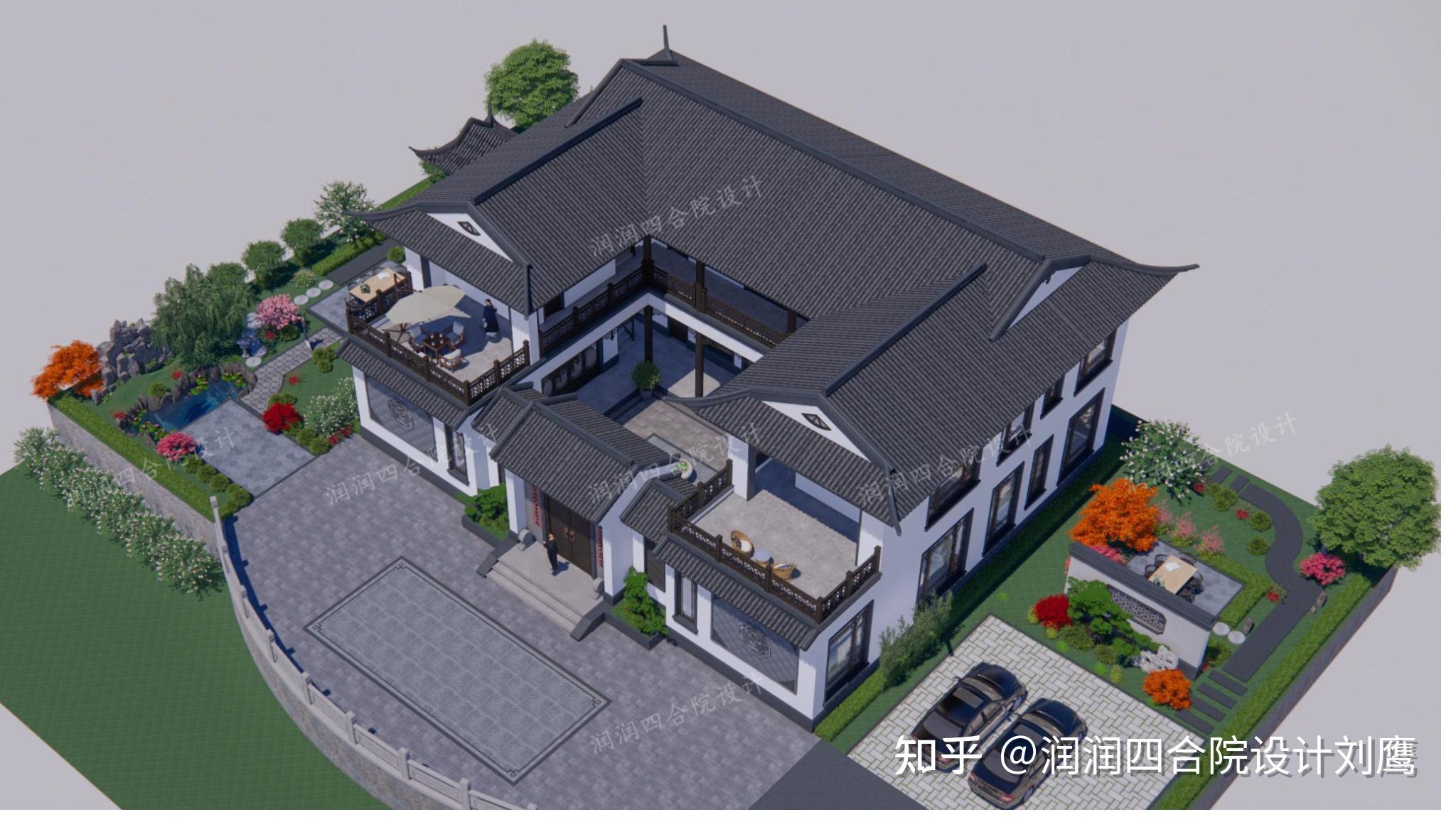 润润四合院设计刘鹰：广东潮汕兄弟双拼两层苏式四合院21×17 - 知乎
