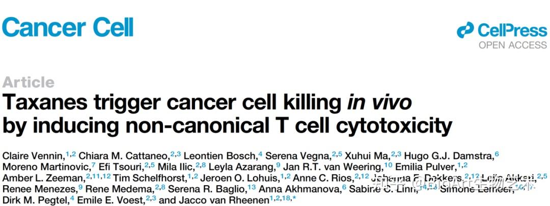 Cancer Cell | 紫杉醇在体内的抗肿瘤机制 - 知乎