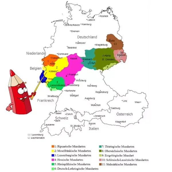 包括柏林,梅克伦堡等地区所使用的东,西普鲁士德语都属于东低地德语