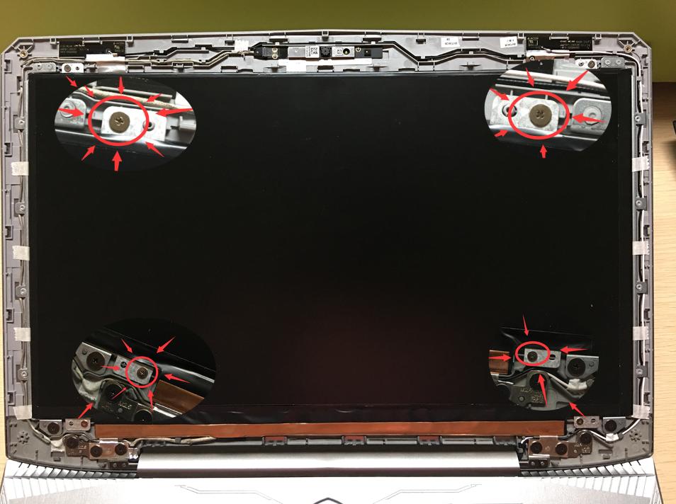 4,固定屏幕的螺丝拧掉以后,不要直接用力取屏;因为屏幕后面还有屏线