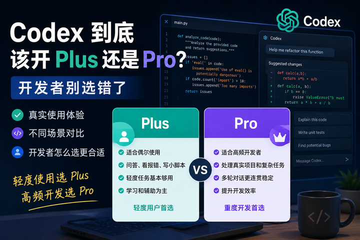 Codex 到底 Plus 够不够？我用它写代码、修 Bug 后的真实感受 - 知乎