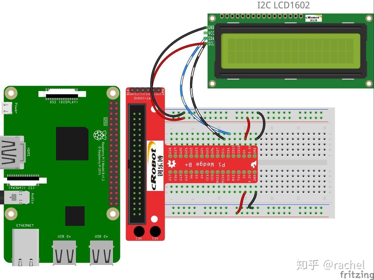 树莓派基础实验29：I2C LCD1602实验 - 知乎