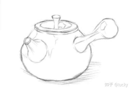 倒茶壶素描图片