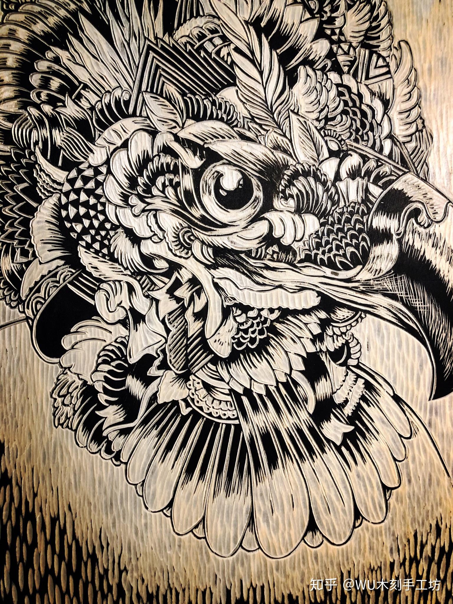 原创纯手工黑白木刻版画私人订制