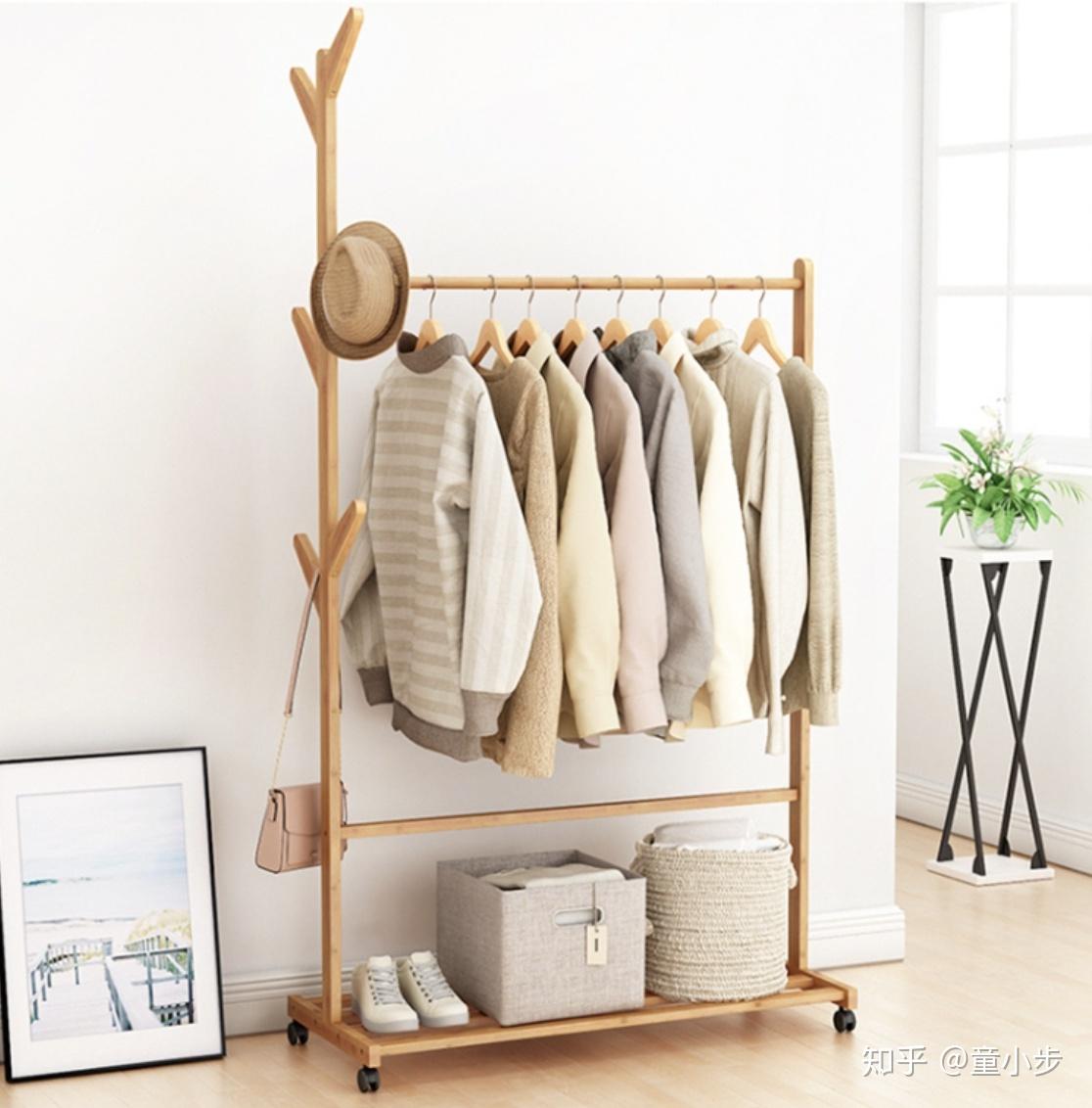 二,落地晾衣架收纳法