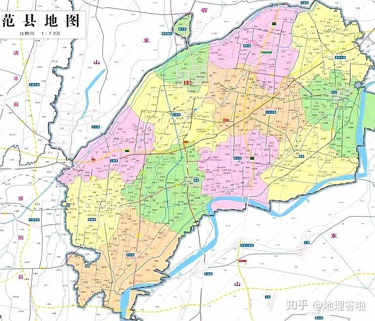 不过对于这片区域省界县界的画法,位于山东省聊城市莘县樱桃园镇
