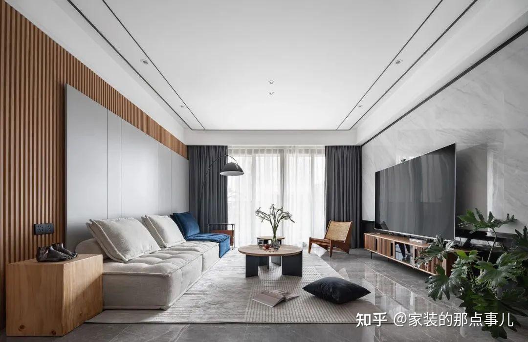 156㎡现代混搭：色彩温柔+多种材质，静享惬意舒缓的生活！ - 知乎