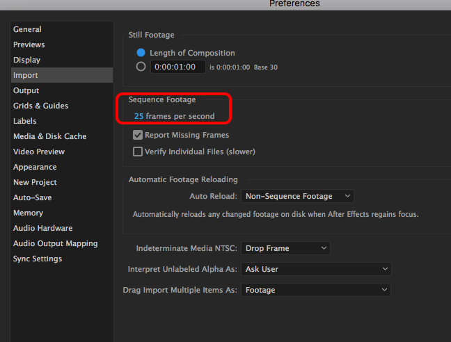 帮我解决ae导入序列图片压缩视频有关问题?