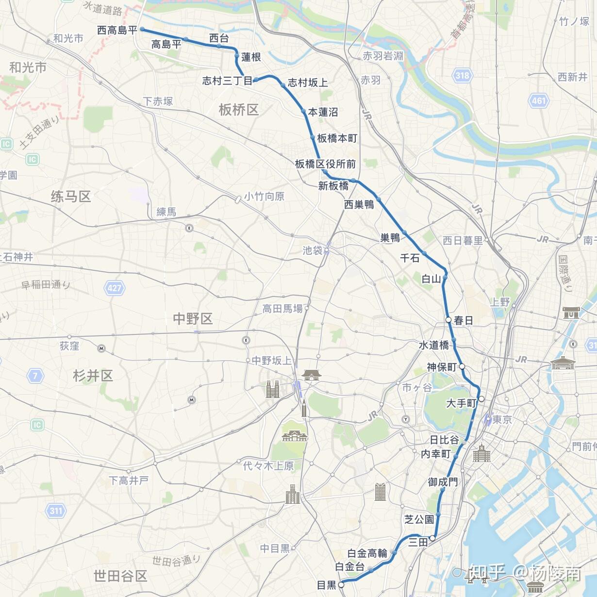 直通:jr中央线各停至三鹰,jr总武线各停至津田沼,东叶高速线至东叶