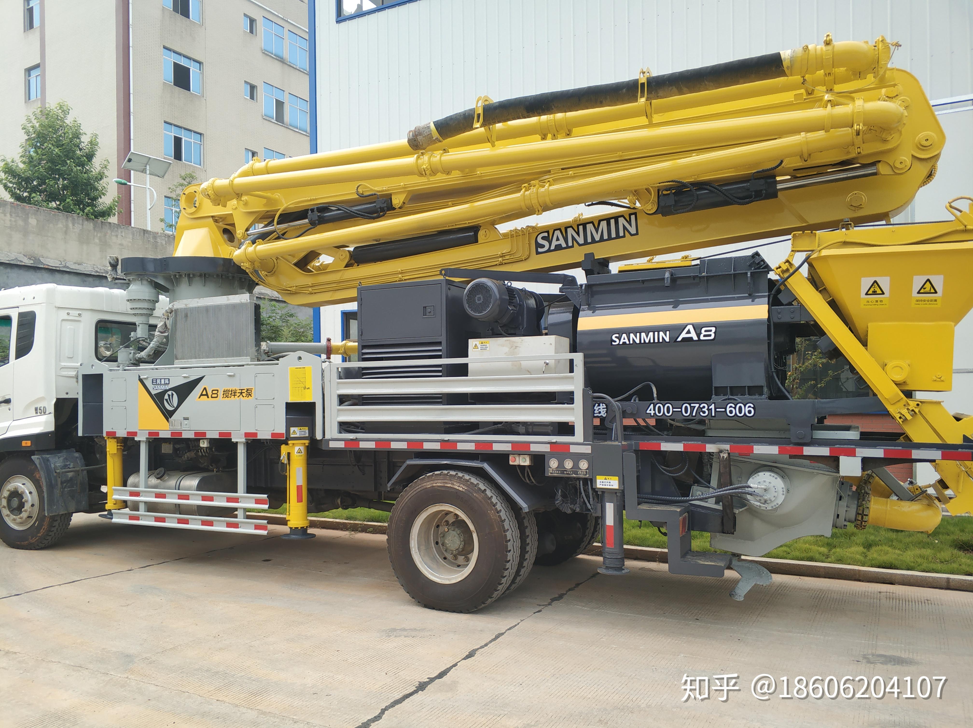 三民重科37米a8搅拌天泵发往遵义前往码头工程施工