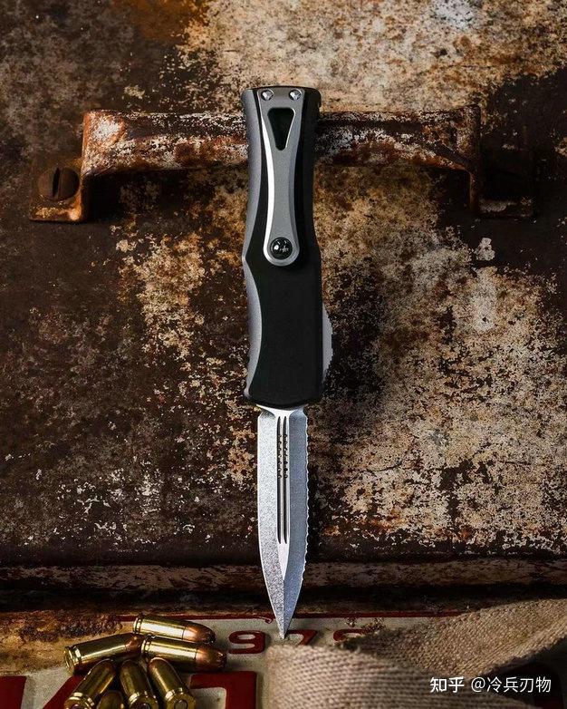 microtech微技术70212hera赫拉女神石洗全刃边齿双刃黑柄