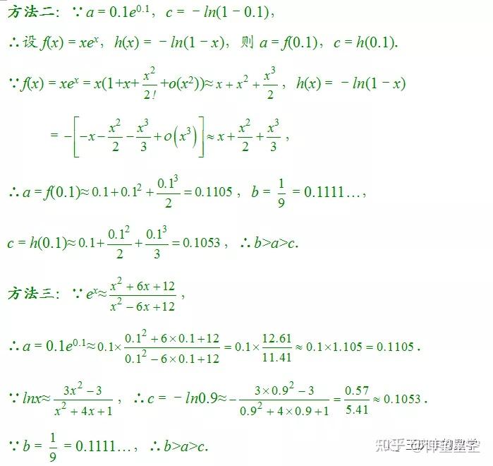 王庆丰用泰勒展开推导帕德逼近的举例与应用