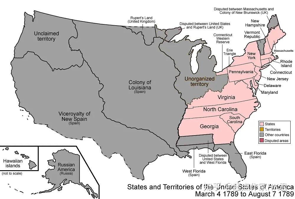 美国最初13州地图图片
