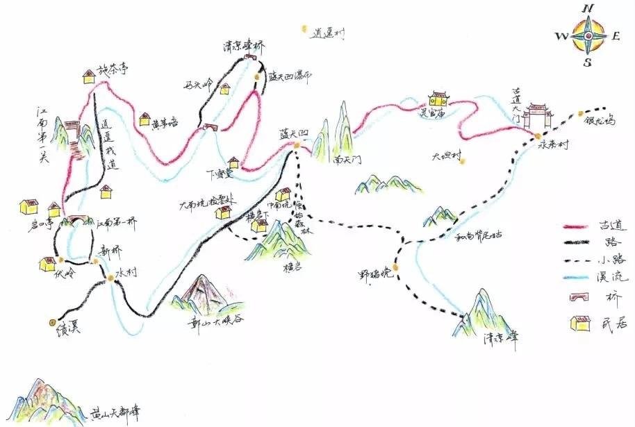 微杭古道线路图图片