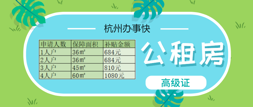 杭州公租房補貼標準,申請成功每月最低有684元!