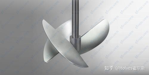 该类型的桨具有与搅拌轴呈一定角度的平面桨叶,能同时产生轴向流和