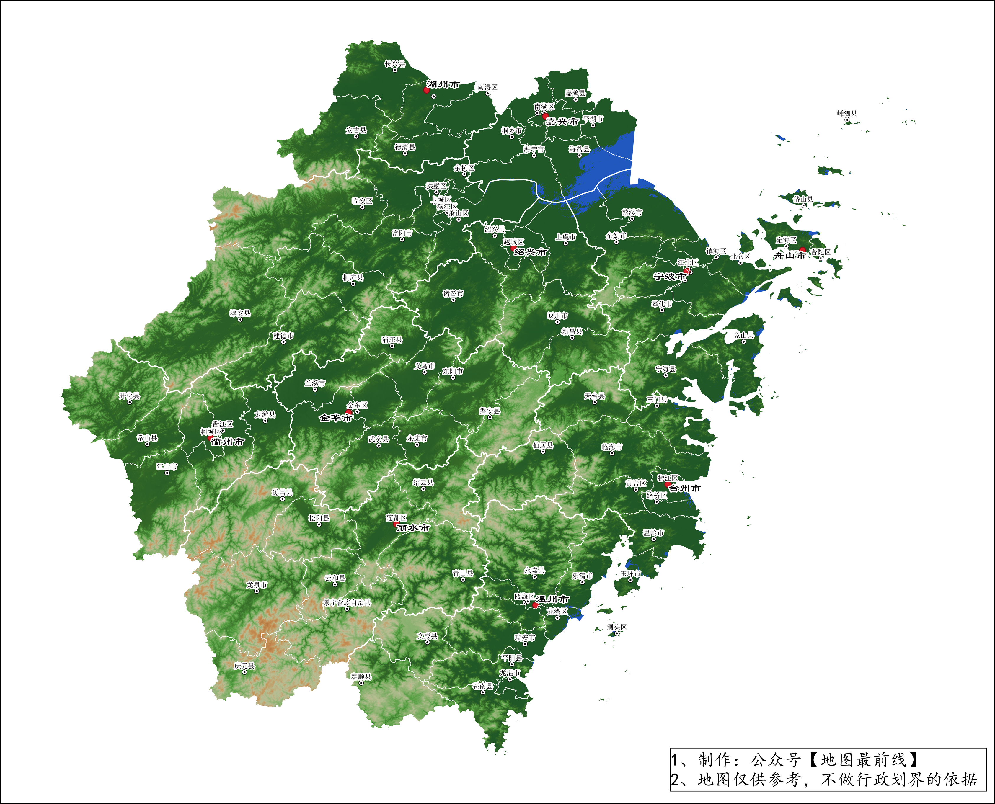 淅江省地形图图片