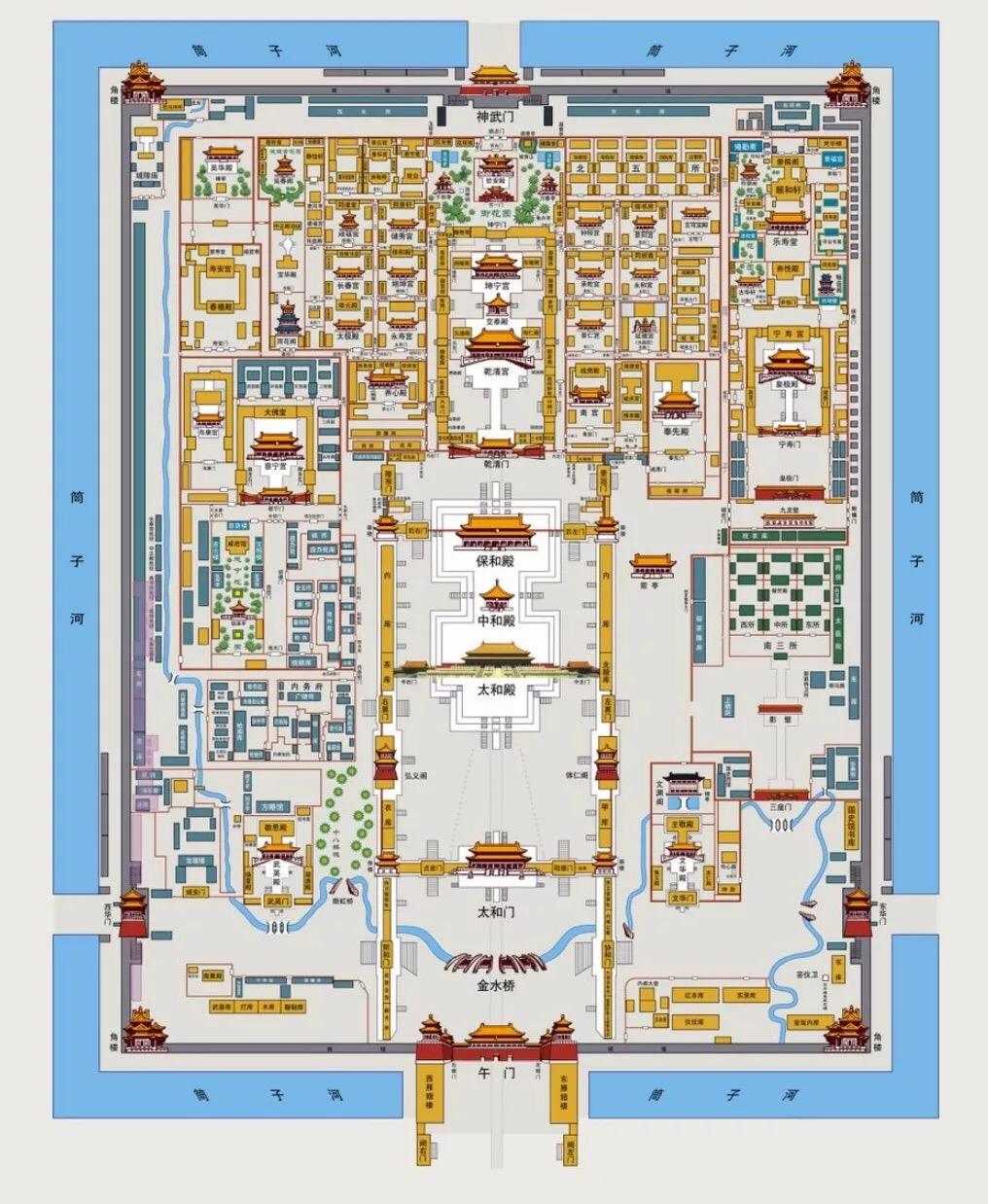 北京故宫全景图平面图图片