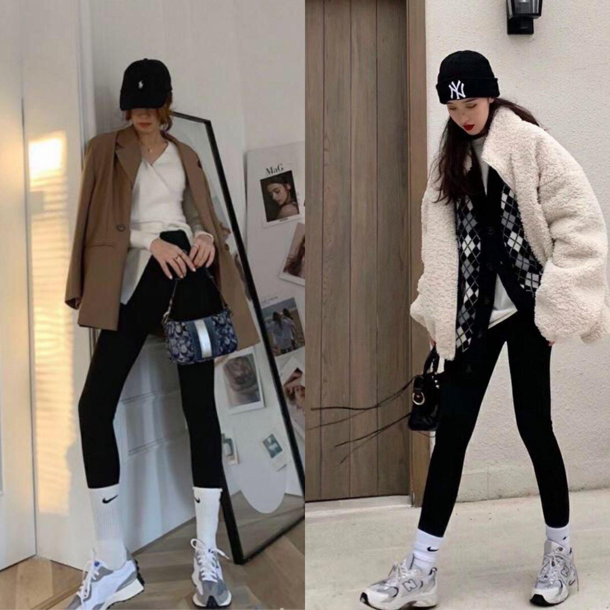 冬天露脚踝太冷鲨鱼裤配袜子的包脚踝穿法正流行保暖时髦