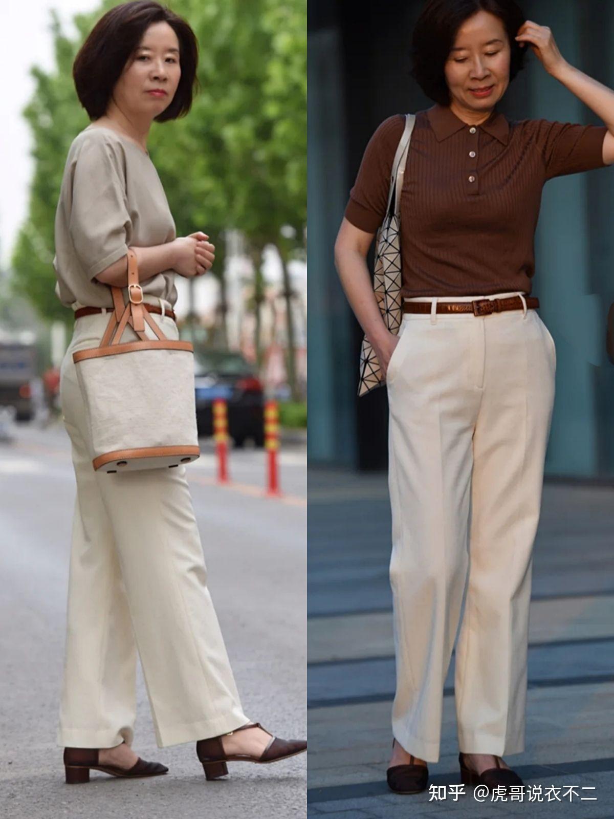 50岁女人穿高腰阔腿裤时别总搭运动鞋配这3种鞋子更优雅舒适