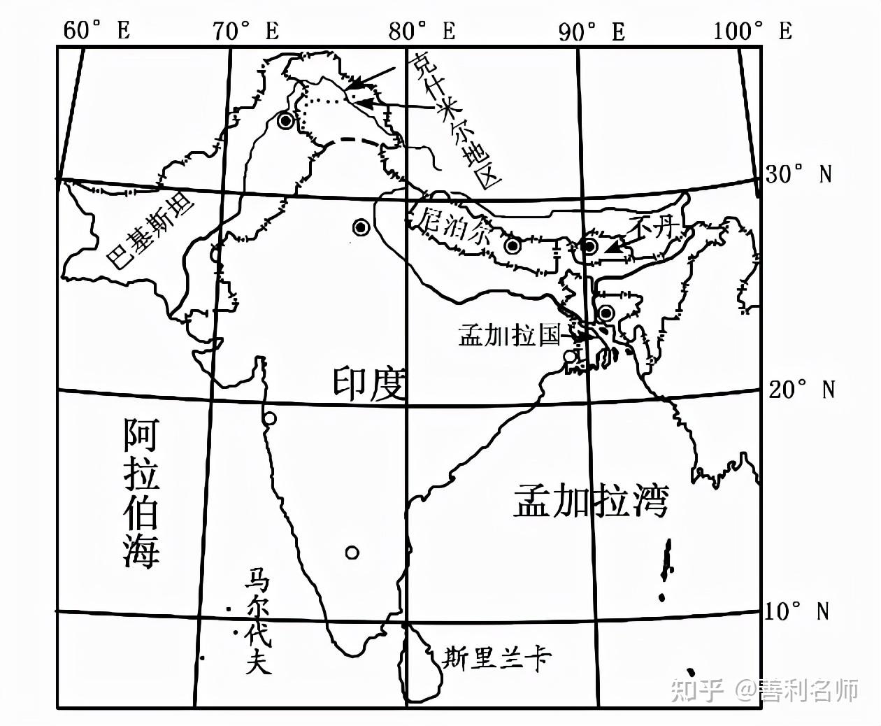 南亚主要城市分布图图片