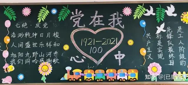 成立100周年黑板报图片