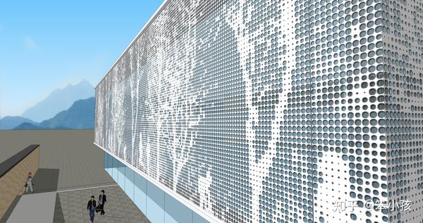 从su到rhino——穿孔铝板表皮的制作表现思路