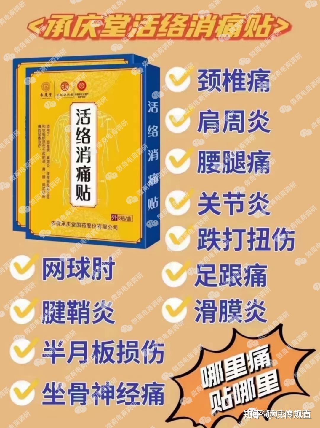 据调查,承庆堂新零售的产品为活络消痛贴,此产品是一款"械字号"产品.