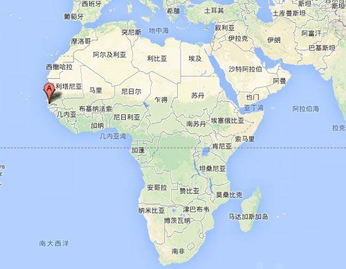 冈比亚位置示意图