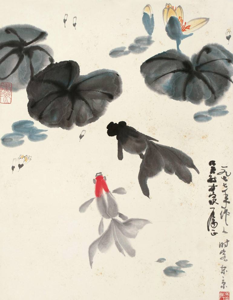 《睡莲金鱼图》,便是为纪念"童鱼"而作)文革后期,童第周遭到批斗,曾