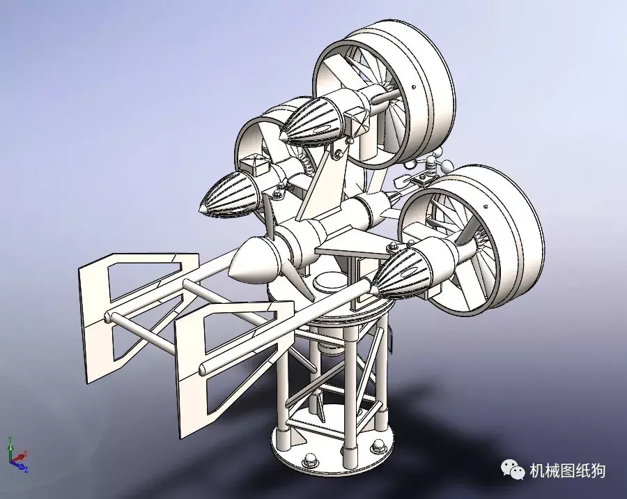 发动机电机aeolus风力发电机模型3d图纸solidworks设计