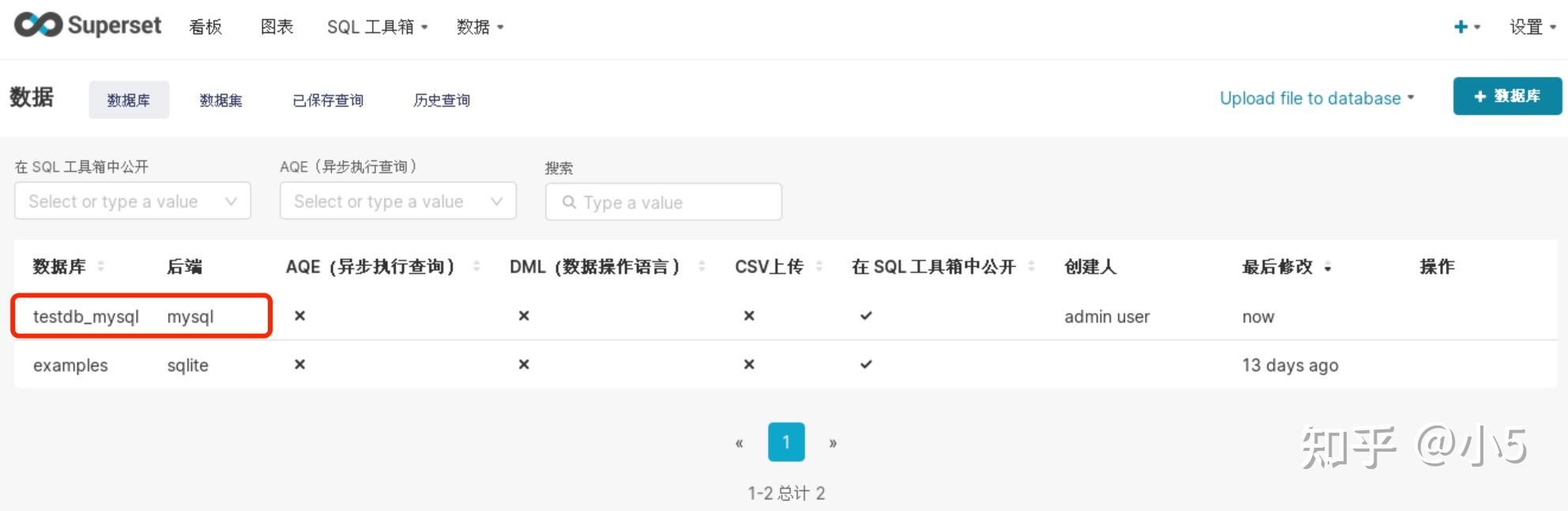 Bi superset mysql 