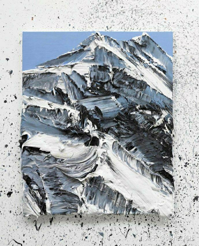 颜料堆积的雪山